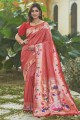 Banarasi silk Banarasi Saree in Red Weaving with Blouse
