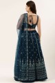 Navy blue Party Lehenga Choli with Embroidered Net