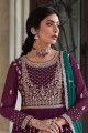 Purple Eid Lehenga Suit with Embroidered Georgette