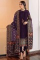 Embroidered Faux georgette Eid Salwar Kameez in Purple
