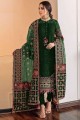 Faux georgette Green Eid Salwar Kameez with Embroidered