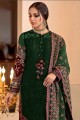 Faux georgette Green Eid Salwar Kameez with Embroidered