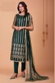 Net Green Salwar Kameez in Embroidered