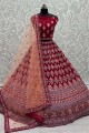 Red Bridal Lehenga Choli in Georgette with Embroidered