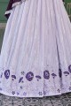 Georgette Lehenga Choli with Embroidered in Lavender