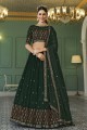 Lehenga Choli in Green Georgette with Embroidered