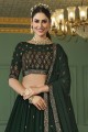 Lehenga Choli in Green Georgette with Embroidered