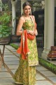 Green Printed Palazzo Suit in Cotton