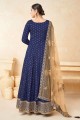 Taffeta Blue Anarkali Suit in Embroidered