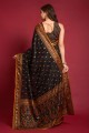 Black Stone,printed Saree in Silk