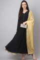 Georgette Gown Dress with  in Black