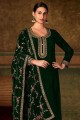 Green Eid Palazzo Suit in Embroidered Velvet