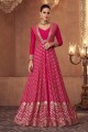 Embroidered Faux georgette Wedding Lehenga Choli in Pink