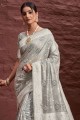 Cotton Zari Saree in Grey