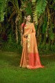 Peach Saree in Bangalore silk with Weaving
