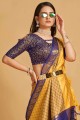 Yellow Silk Banarasi Saree with Weaving