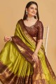 Green Silk Banarasi Saree with Weaving