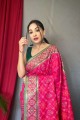 Pink Saree in Weaving Patola silk
