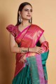 Saree in Silk Rama with Weaving