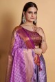 Violet Weaving Silk Saree