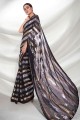 Party Wear Saree in Black Embroidered Georgette