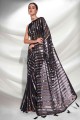 Embroidered Georgette Party Wear Saree in Black