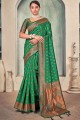 Green Saree in Banarasi silk with Zari,weaving