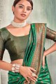 Green Saree in Banarasi silk with Zari,weaving