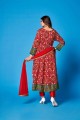 Rayon Printed Red Palazzo Suit with Dupatta
