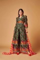 Rayon Printed Green Palazzo Suit with Dupatta