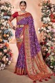 Art silk Saree with Printed in Purple
