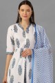 Rayon Palazzo Suit with Printed in White