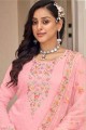 Pink Georgette Salwar Kameez with Embroidered