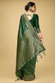 Green Saree with Zari,weaving Banarasi silk