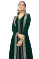 Green Embroidered Anarkali Suit in Georgette