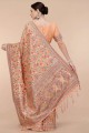 Peach Thread,weaving Saree in Silk