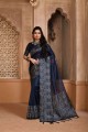 Raw silk Weaving Saree in Blue
