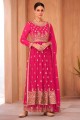 Pink Pakistani Suit in Embroidered Georgette