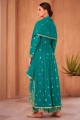 Georgette Blue Embroidered Pakistani Suit with Dupatta