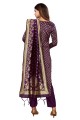 Banarasi silk Purple Salwar Kameez in Weaving