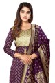 Banarasi silk Purple Salwar Kameez in Weaving
