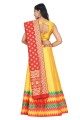 Banarasi silk Lehenga Choli in Yellow with Weaving