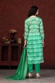 Silk Green Salwar Kameez in Printed