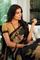 Black Georgette Saree with Printed,lace border