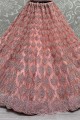 Lehenga Choli Pink  with Embroidered Net