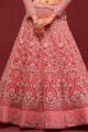 Pink Wedding Lehenga Choli in Embroidered Soft net
