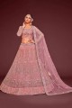Soft net Wedding Lehenga Choli with Embroidered in Pink
