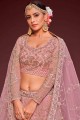 Soft net Wedding Lehenga Choli with Embroidered in Pink
