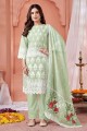 Green Embroidered Pakistani Suit in Organza
