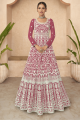 Georgette Georgette Anarkali Suit with Embroidered